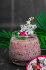 Pitaya smoothie, healthy detox drink. Trendy beverage, useful breakfast idea
