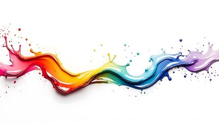 Fototapeta premium abstract_rainbow_wave_with_fluid_curves_and_a_glossy_texture_floating_on_a_clean_wvibrant_multicolo