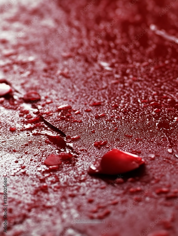 Leinwandbilder close up of fresh blood splatters on a textured surface creating an intense and dramatic visual : ge
