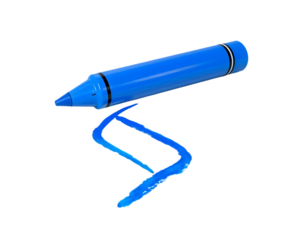 Blue Marker Drawing a Scribble on a Transparent Background