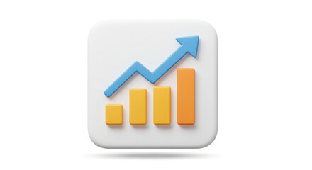 Upward Trend: A vibrant graph showcasing impressive growth and progress with a clean, modern 3D design.