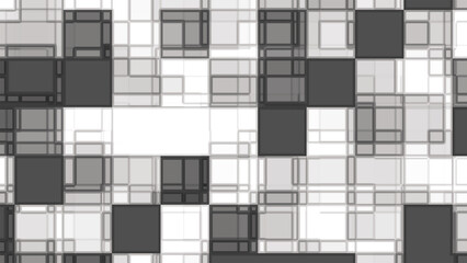 Abstract Minimalist Geometric Pattern in Monochrome Squares and Lines
