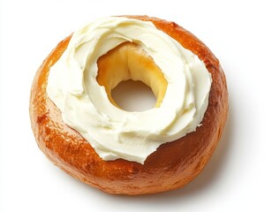 Obraz premium Cream Cheese Bagel: A Delicious Treat
