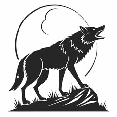 aardwolf black silhouette icon vector