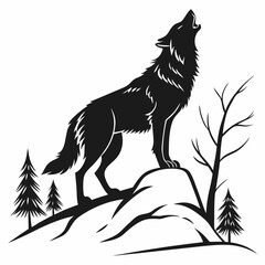 aardwolf black silhouette icon vector