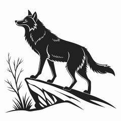 aardwolf black silhouette icon vector