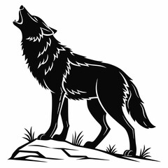 aardwolf black silhouette icon vector