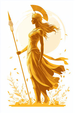 Stilisierte Kriegerin in Gold