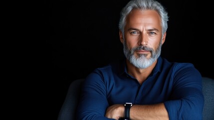 Mature man with gray hair and beard (1)