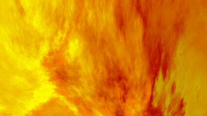 Fiery Skies: A Dramatic Display of Vivid Orange and Yellow Cloud Formations