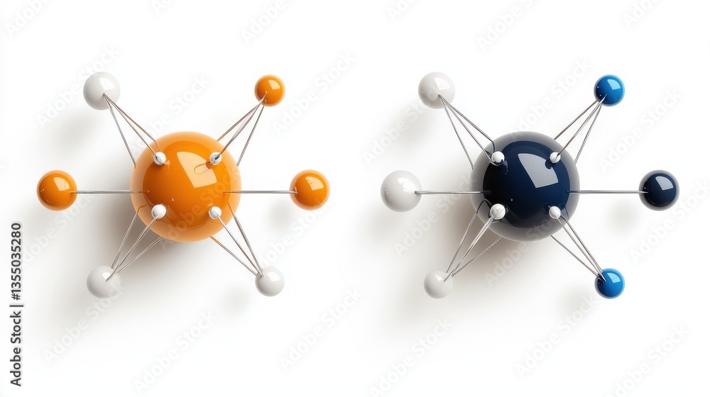 Poster two round objects with different colors and sizes