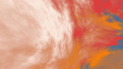 Vivid Abstract Clouds Painting in Multicolored Hues as Digital Art with Swirling Patterns