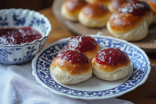 Norwegian Fastelavnsboller with Jam 