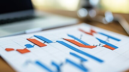Fototapeta premium Financial Growth and Market Trends, Visual Representation of Economic Data