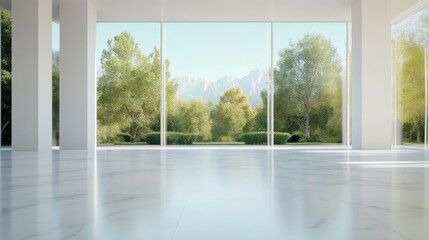Modern, spacious interior with expansive views