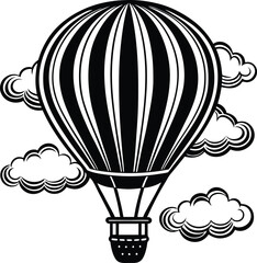 Colorful hot air balloons flying in the sky for a fun adventure