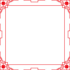 Obraz premium a red decorative square frame with intricate oriental patterns. A perfect design element for cultural-themed projects and invitations