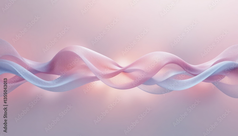 Aufkleber dynamic flowing waves in soft pastel colors digital art composition abstract representation modern a