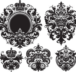Luxury Ornamental Frame & King Crown Vector Design - Digital Download