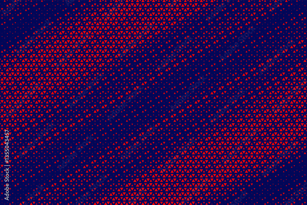 Aufkleber Abstract background with red triangle dots. Triangle liner halftone geometric background. Halftone triangular retro 80s pattern. Minimal style retro dynamic wallpaper.	