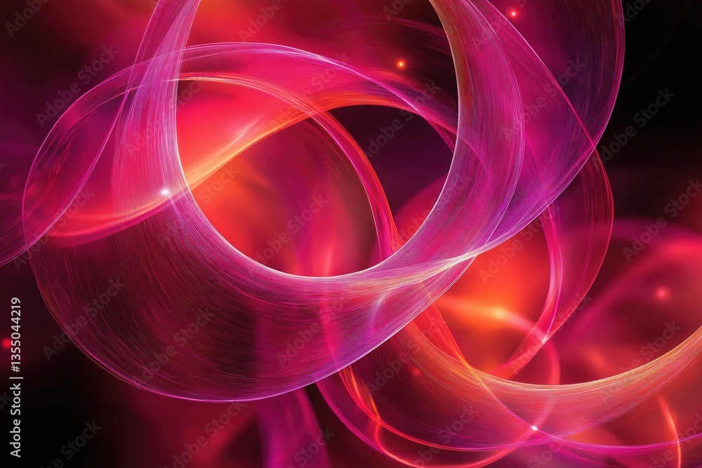 Poster vibrant abstract design featuring swirling pink and orange lines, creating a dynamic and energetic v