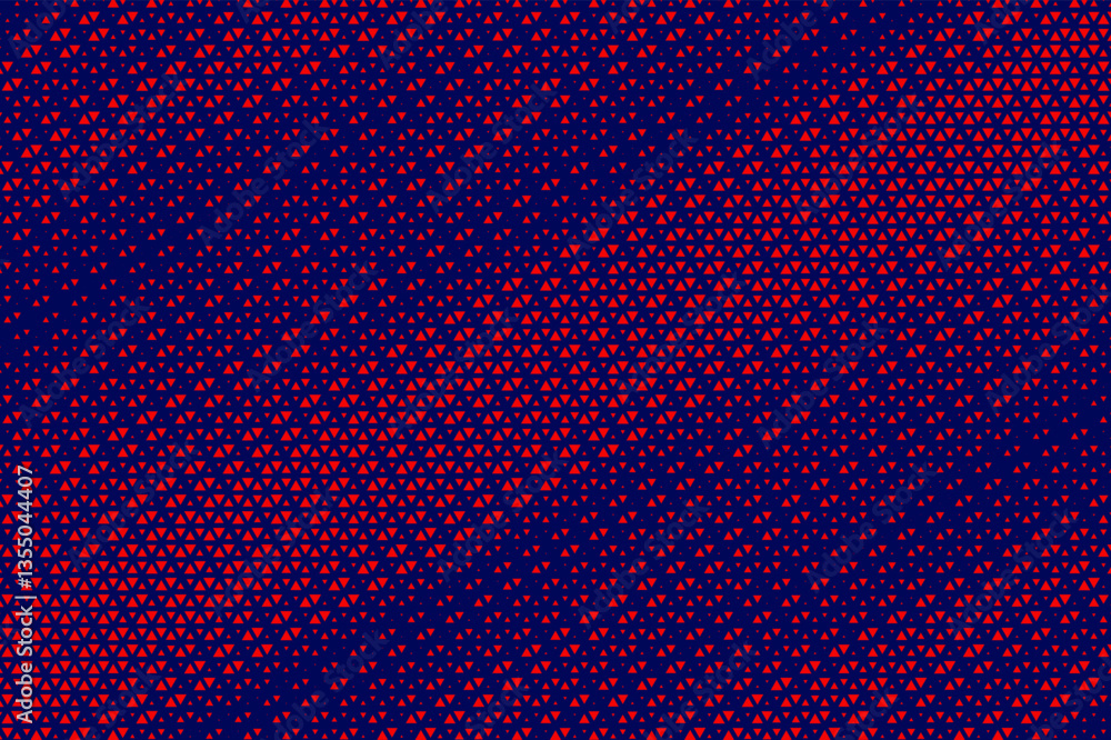 Poster Triangular Halftone Texture Retrowave Vector Geometric Technology Abstract Background. Half Tone Triangles Retro Colored Pattern. Minimal 80s Style Dynamic Tech Structure Wallpaper