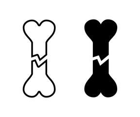 Broken bone icon, fracture sign