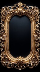 Detailed vintage gold frame with classic elegance high resolution picture