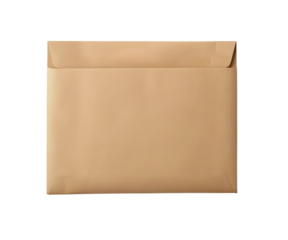 A large square envelope made of kraft paper on Png Format and Transparent Background