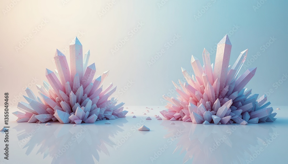 Aufkleber exploring crystalline forms abstract art digital rendering studio setting close-up view beauty of na
