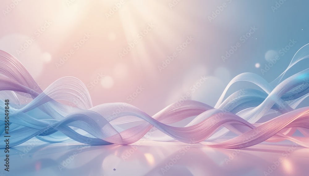 Aufkleber flowing abstract lines digital background graphic design soft colors artistic viewpoint fluidity con