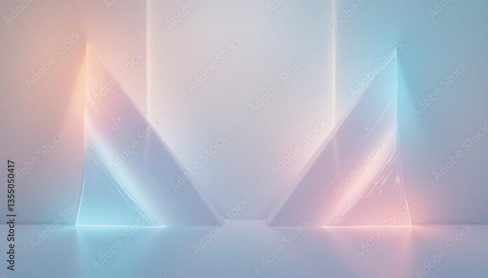 Poster dynamic light interaction abstract studio digital art modern environment front view futuristic conce