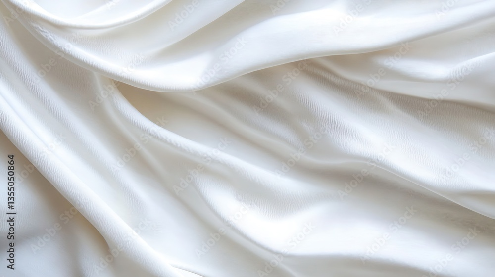 Poster elegant smooth white silk fabric draped gracefully reflecting light creating an airy and luxurious f