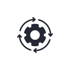 Settings icon logo vector illustration. Gear symbol template for graphic and web design collection