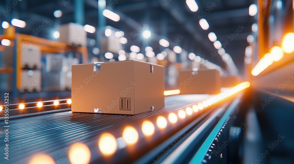 Poster automated sorting of cardboard boxes in a logistics center
