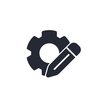 Settings icon logo vector illustration. Gear symbol template for graphic and web design collection