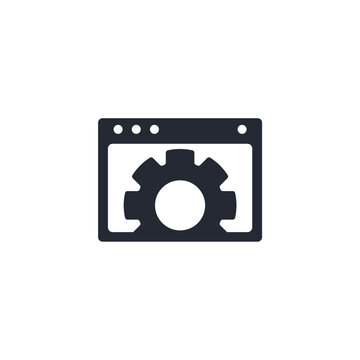 Settings icon logo vector illustration. Gear symbol template for graphic and web design collection
