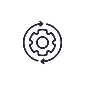 Settings icon logo vector illustration. Gear symbol template for graphic and web design collection