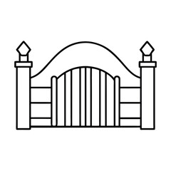 Driveway Gate Black Vector for Poster and Brochure Designs

