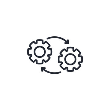 Settings icon logo vector illustration. Gear symbol template for graphic and web design collection