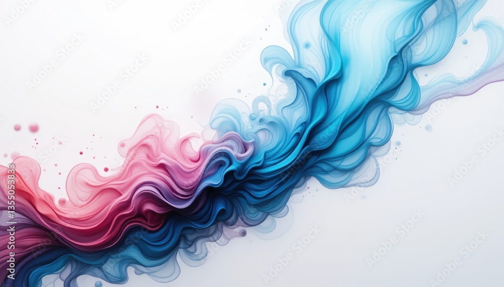 Poster dynamic flowing colors abstract art digital creation vibrant and fluid shapes contemporary style art
