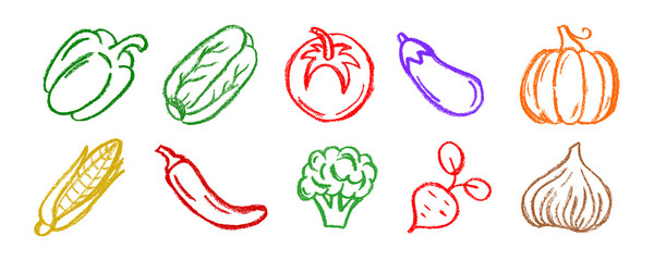 Vegetables Drawing Crayon Chalk PNG Transparent