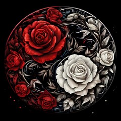 roses on black background