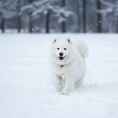 Snowy Adventure with a Samoyed
