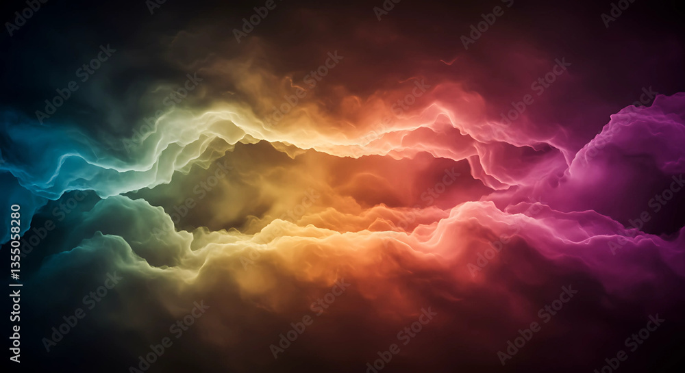 Aufkleber abstract colorful clouds with a dark background design