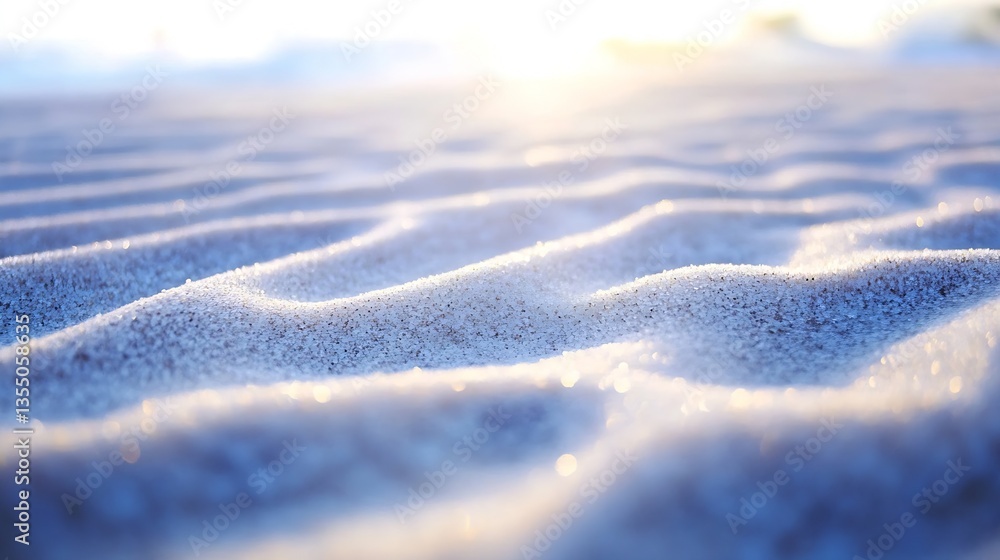 Poster soft and smooth sandy shoreline illuminated by golden sunlight casting beautiful shadows : generativ