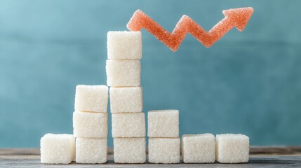 Sugar Consumption Increase: A Visual Representation of Rising Sugar Intake and its Health Implications