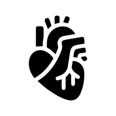simple black human heart anatomy  icon vector design