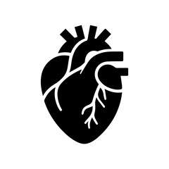 simple black human heart anatomy  icon vector design