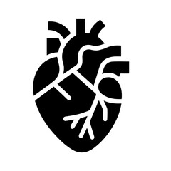 simple black human heart anatomy  icon vector design